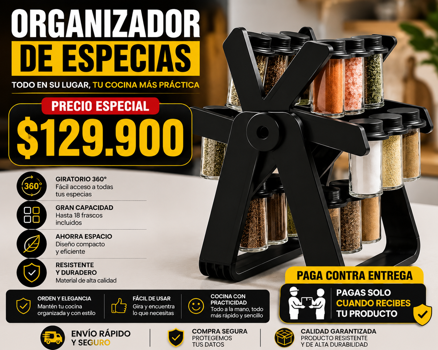 Organizador de Especias Giratorio